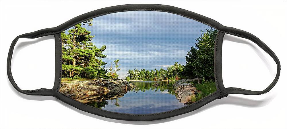 Franklin Island Face Mask featuring the photograph Evening Silence Franklin Island by Debbie Oppermann