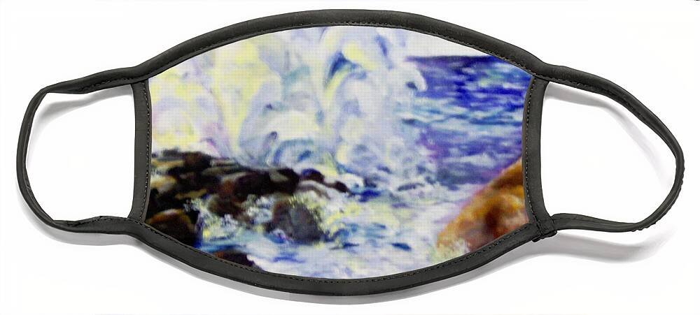 Waves Face Mask featuring the painting Explode by Saundra Johnson