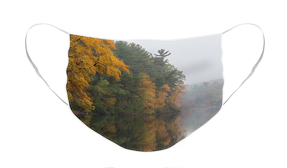 Fall Foliage In The Fog Face Mask featuring the photograph Fall Foliage in the Fog by Brian MacLean