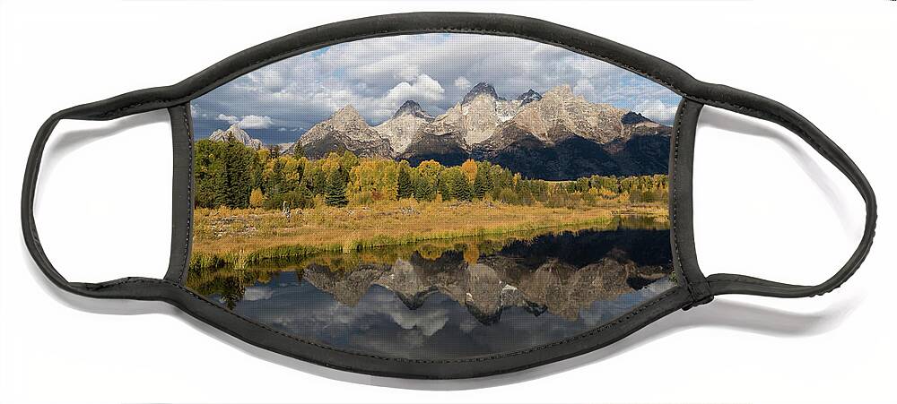 Grand Face Mask featuring the photograph Fall in the Tetons by Ronnie And Frances Howard