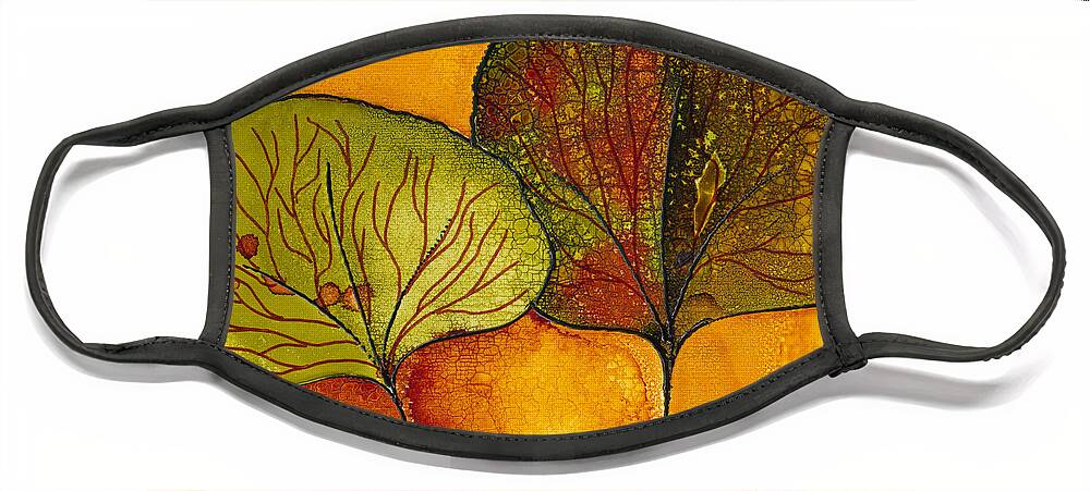 Leaf Face Mask featuring the painting Fall Leaves by Susan Kubes