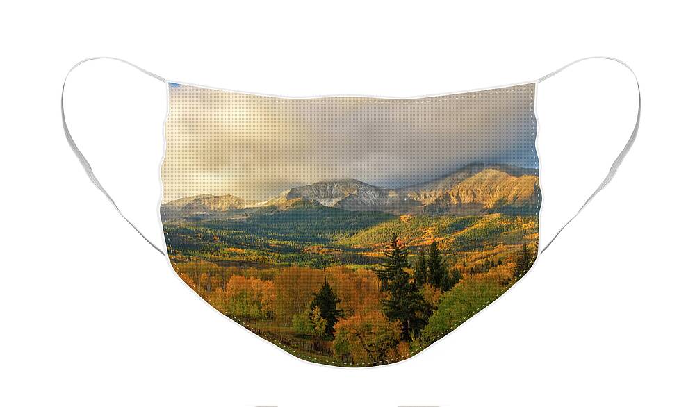 Mt Sopris Face Mask featuring the photograph Fall on Mt Sopris by Ronda Kimbrow