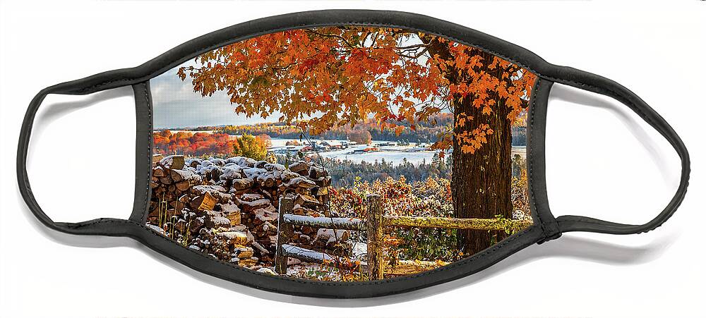 Vermont Face Mask featuring the photograph Classic Vermont Fall Scene by Tim Kirchoff