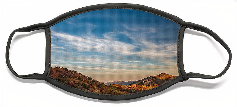 Asheville Face Mask featuring the photograph Fall Skies by Joye Ardyn Durham