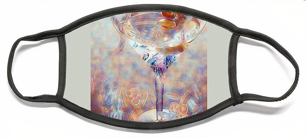 Tuscan Martini Face Mask featuring the digital art Fantasy Cocktail by Pamela Smale Williams
