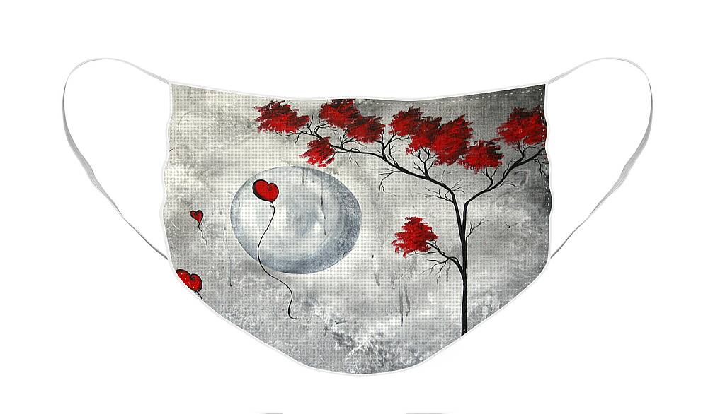 Abstract Face Mask featuring the painting Far Side of the Moon by MADART by Megan Aroon