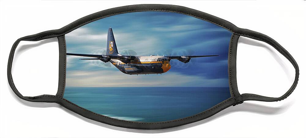 Blue Angels Face Mask featuring the digital art Fat Albert Airlines by Airpower Art