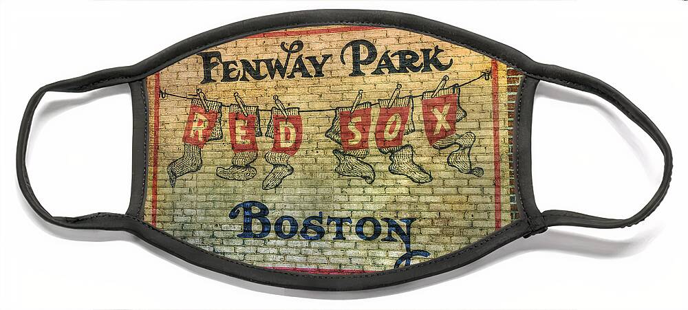 Fenway Park Face Mask featuring the photograph Fenway Park Sign - Boston by Joann Vitali