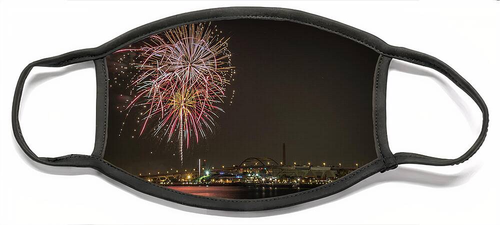Fireworks Face Mask featuring the photograph Festa Fireworks by Kristine Hinrichs