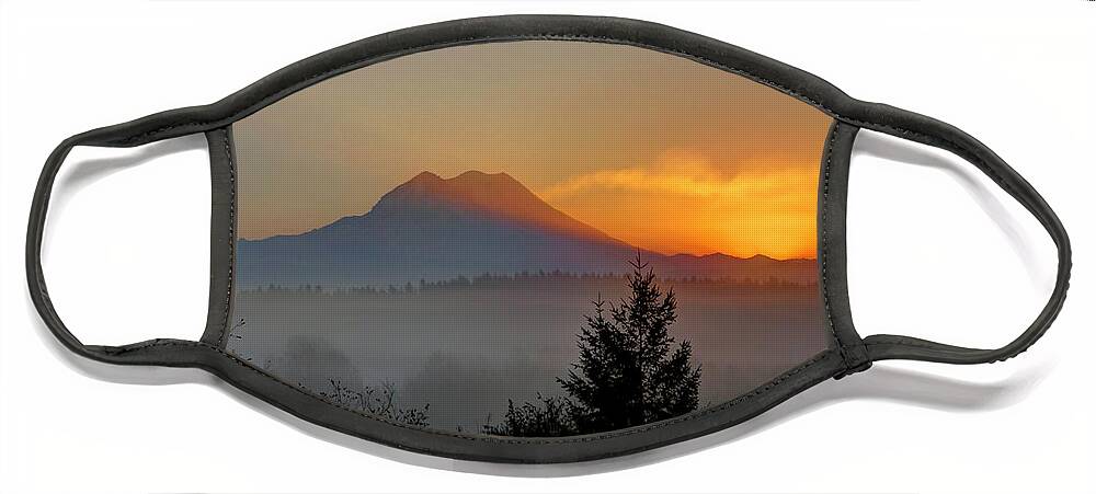 Fiery Face Mask featuring the photograph Fiery Fall Sunrise by Peter Mooyman