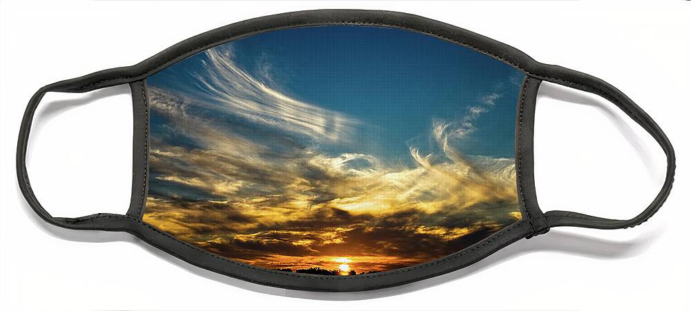 Sunset Face Mask featuring the photograph Fiery Sunset by Christopher Holmes