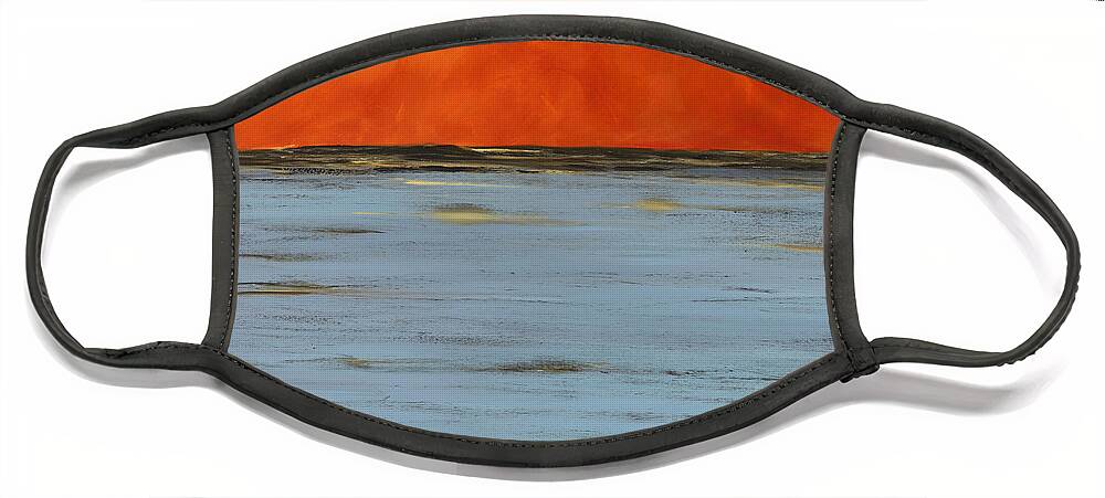 Ocean Face Mask featuring the painting Firesky by Tamara Nelson