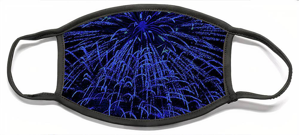 Fireworks Face Mask featuring the digital art Firework Blues by DigiArt Diaries by Vicky B Fuller