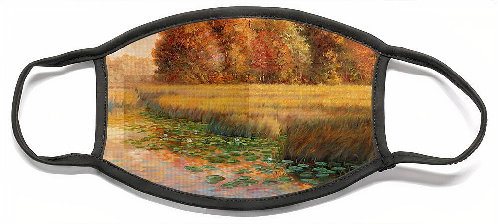 Guy Crittenden Art Face Mask featuring the painting First Light by Guy Crittenden
