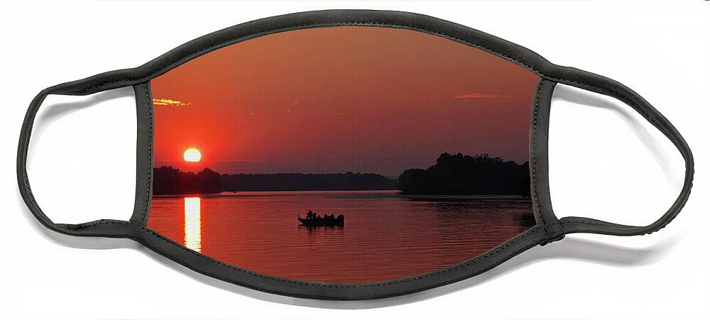 Wausau Face Mask featuring the photograph Fishing Until Sunset by Dale Kauzlaric