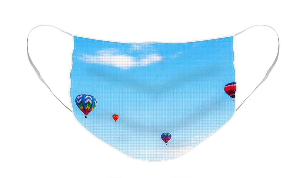 Activity Face Mask featuring the photograph Five Hot Air Balloons by SR Green