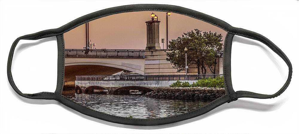 Boats Face Mask featuring the photograph Flagler Bridge in the Evening IV by Debra and Dave Vanderlaan