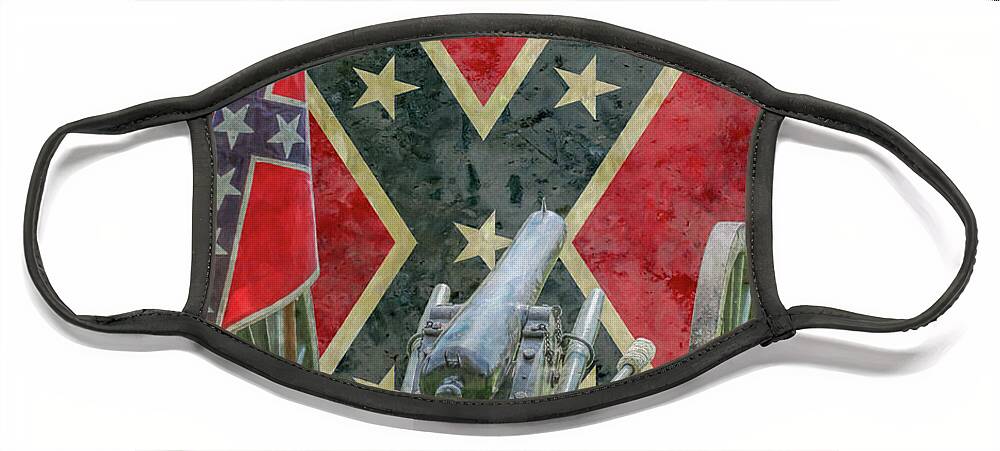 Flags Of The Confederacy Face Mask featuring the digital art Flags Of The Confederacy Ver Two by Randy Steele