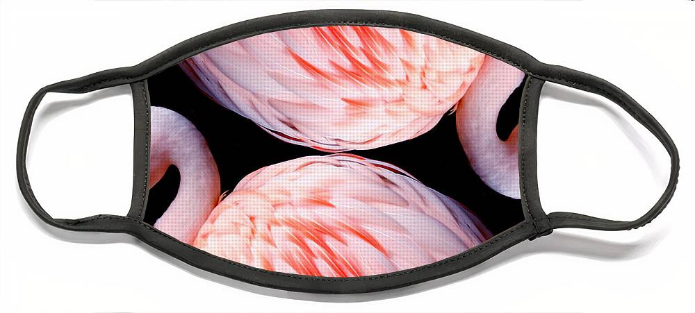 Flamingo Face Mask featuring the digital art Flamingo Feathers Honesty by M E