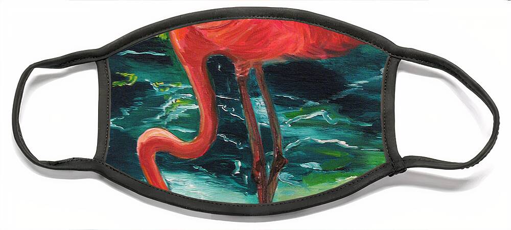 Flamingo Face Mask featuring the painting Flamingo of Homasassa by Patricia Arroyo