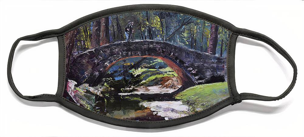 Flat Rock Park Face Mask featuring the painting Flat Rock Park - Two Very Special People-Columbus GA by Jan Dappen