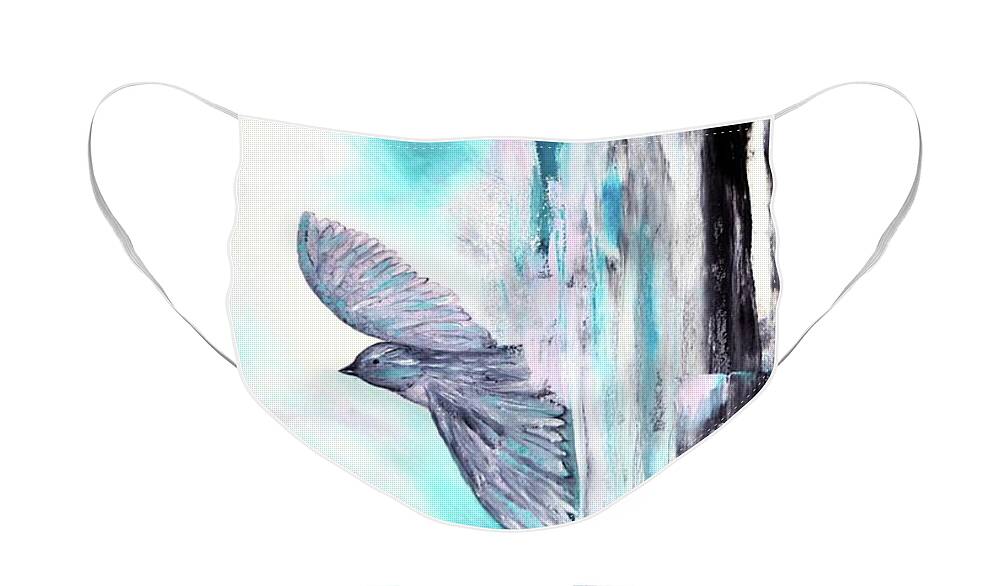 Bird Face Mask featuring the painting Flight Of Freedom by Tracey Lee Cassin
