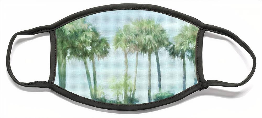Palm Trees Face Mask featuring the digital art Florida Palms II by Jayne Carney