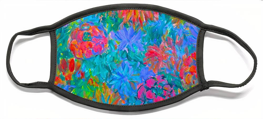 Flowers Face Mask featuring the painting Flower Flow by Kendall Kessler