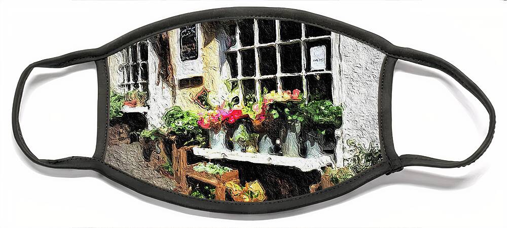 Bath Face Mask featuring the photograph Flower Shop In Bath England by Peggy Dietz