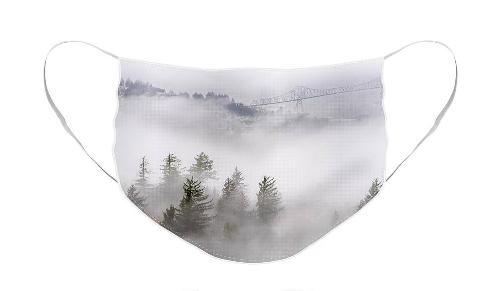 Astoria Face Mask featuring the photograph Fog on Astoria by Robert Potts