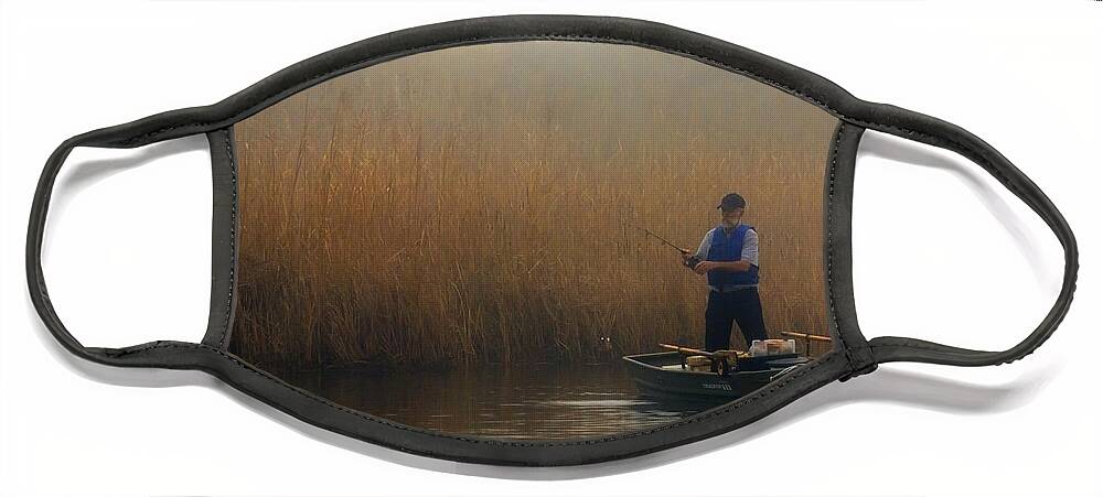 Fog Face Mask featuring the photograph Foggy Fishing by Travis Rogers