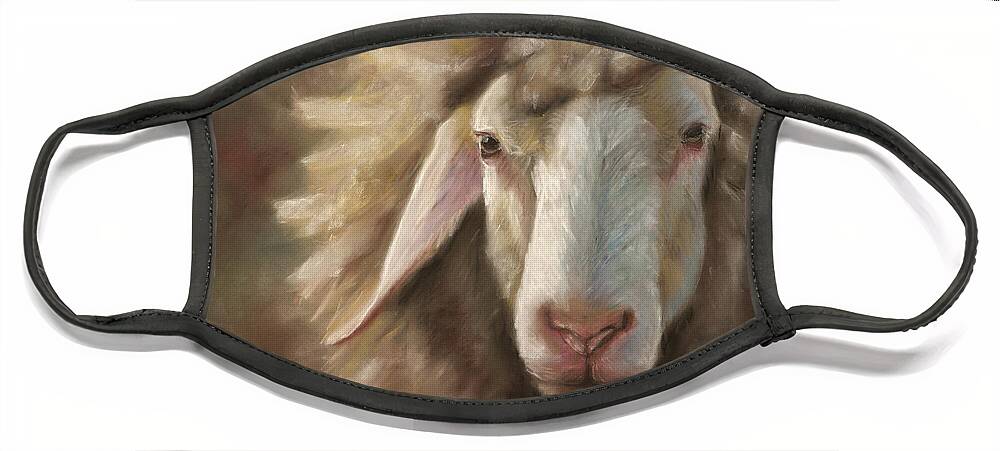Sheep Face Mask featuring the pastel Follower by Kirsty Rebecca
