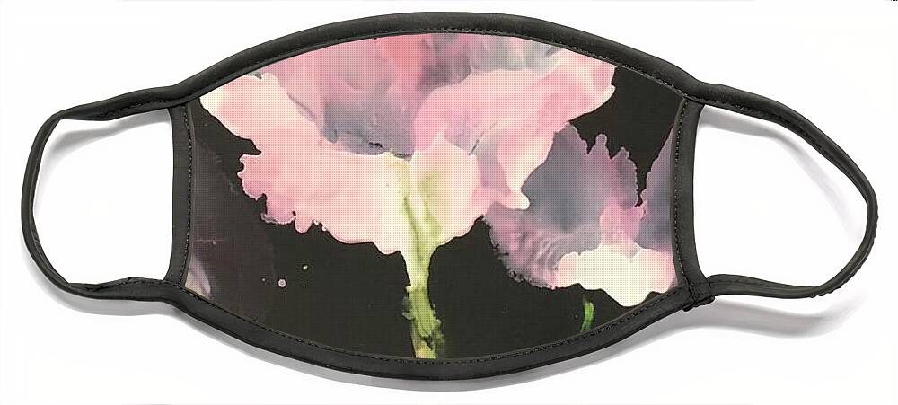 Peach Wild Flowers Face Mask featuring the painting For You by Tommy McDonell