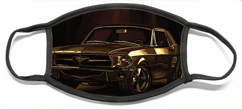 Ford Mustang Face Mask featuring the mixed media Ford Mustang 1967 Mixed Media by Paul Meijering