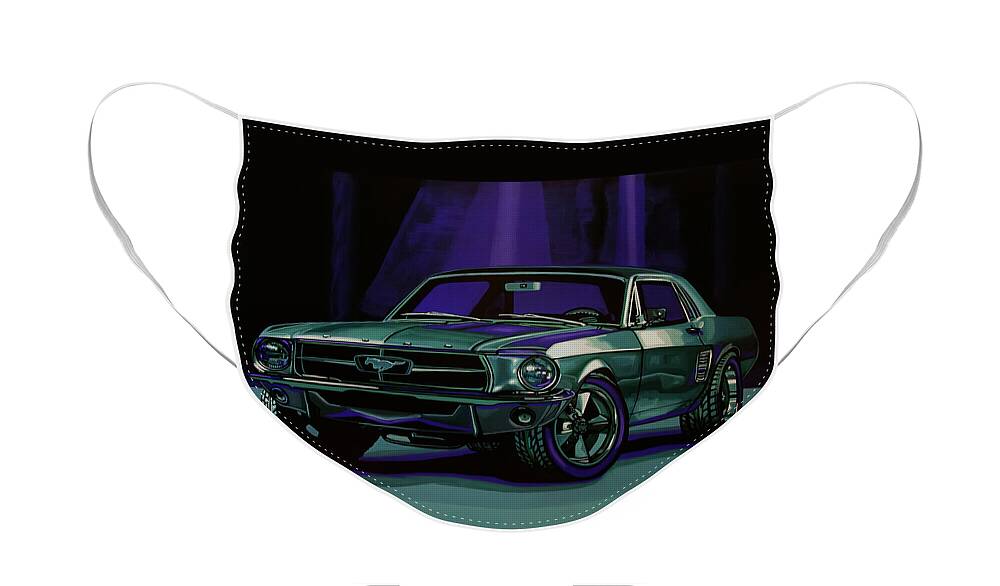 Ford Mustang Face Mask featuring the painting Ford Mustang 1967 Painting by Paul Meijering