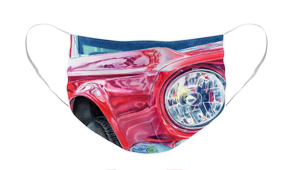 Ford Face Mask featuring the painting Ford Mustang by John Neeve