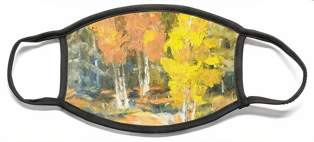 Painting Face Mask featuring the painting Forest by Sheila Romard