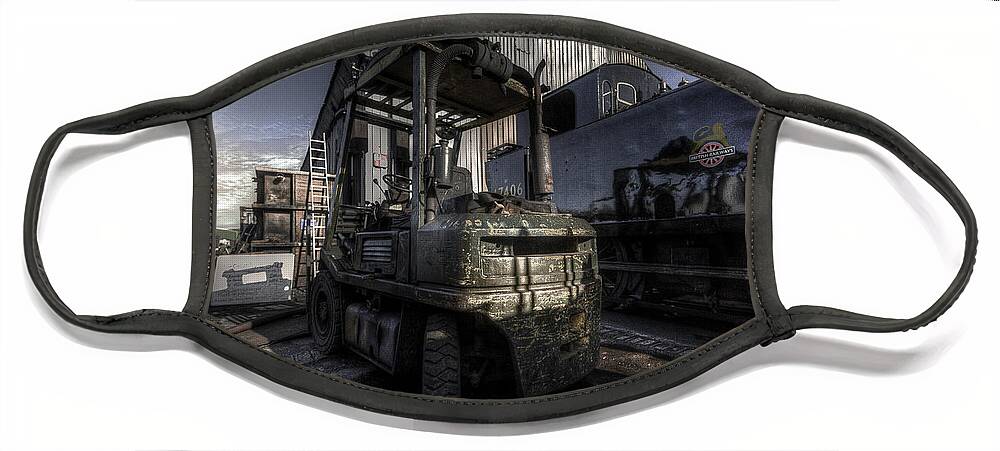 Art Face Mask featuring the photograph Forklift by Yhun Suarez