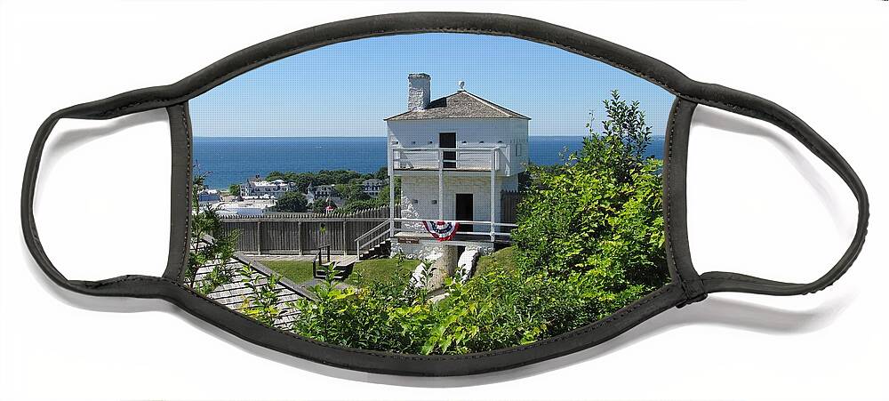 Fort Mackinac Face Mask featuring the photograph Fort Mackinac West Blockhouse by Keith Stokes