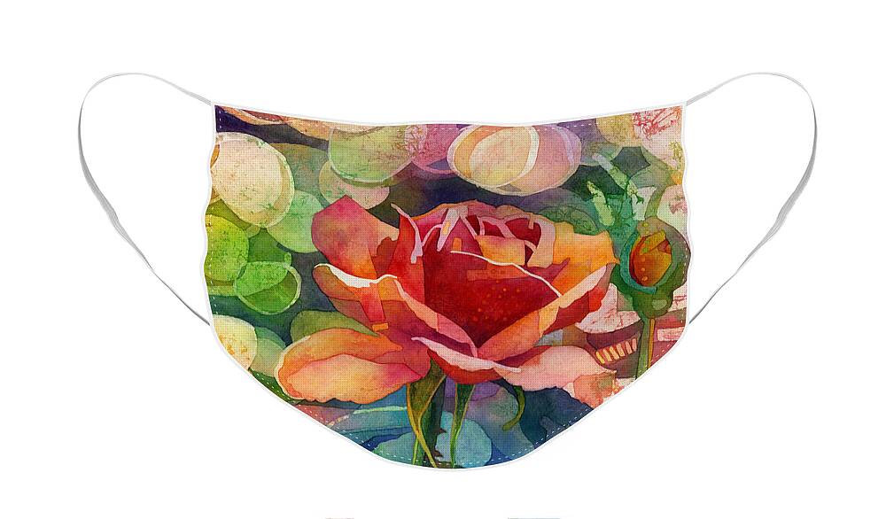 Rose Face Mask featuring the painting Fragrant Roses by Hailey E Herrera