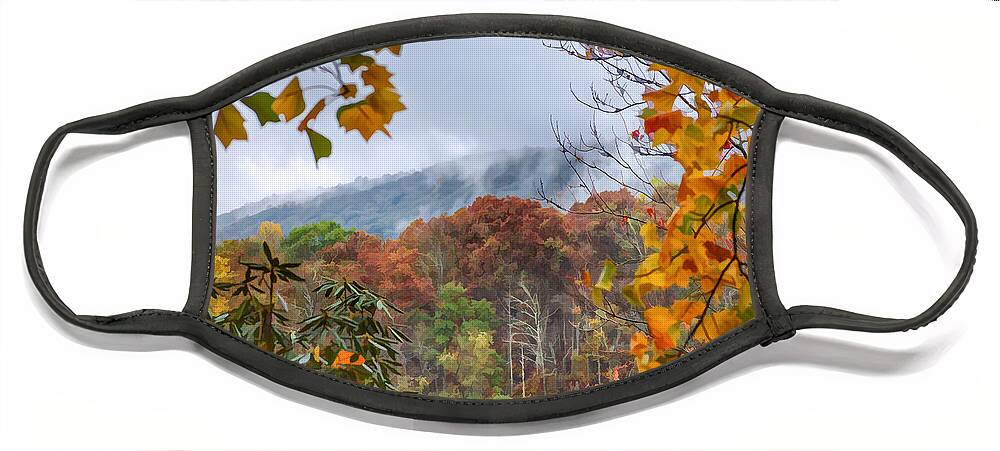 Autumn Face Mask featuring the photograph Framed by Fall by Kerri Farley