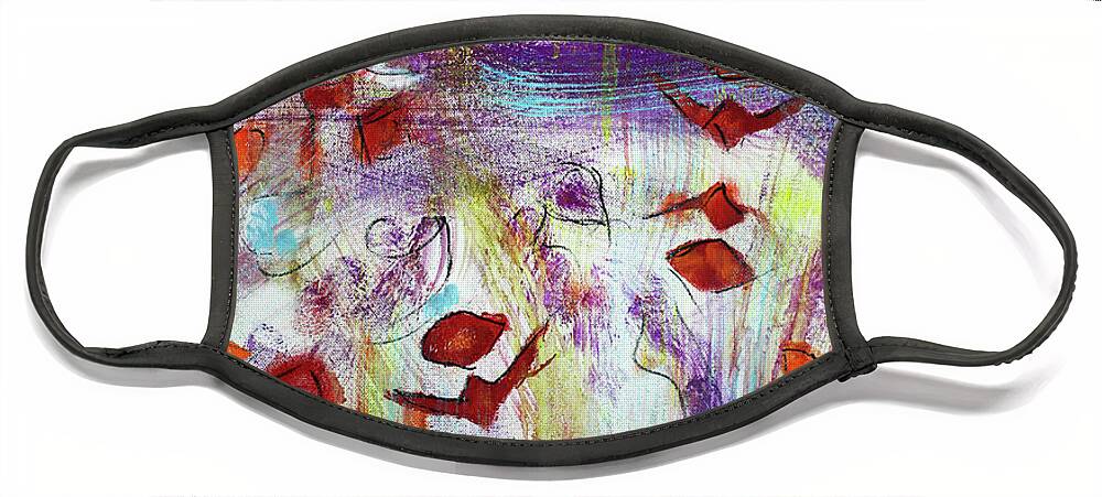 Abstract. Expressionism Face Mask featuring the painting Free Spirits by Lyric Lucas