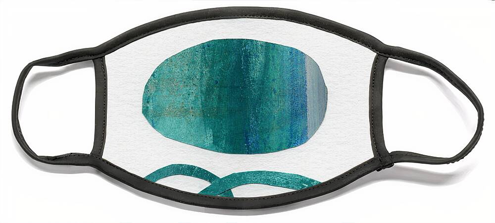 Abstract Art Face Mask featuring the mixed media Fresh Water by Linda Woods