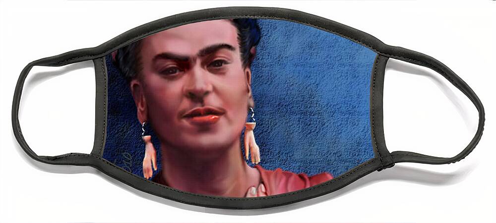 Frida Face Mask featuring the painting Frida- Beyond Flesh by Reggie Duffie