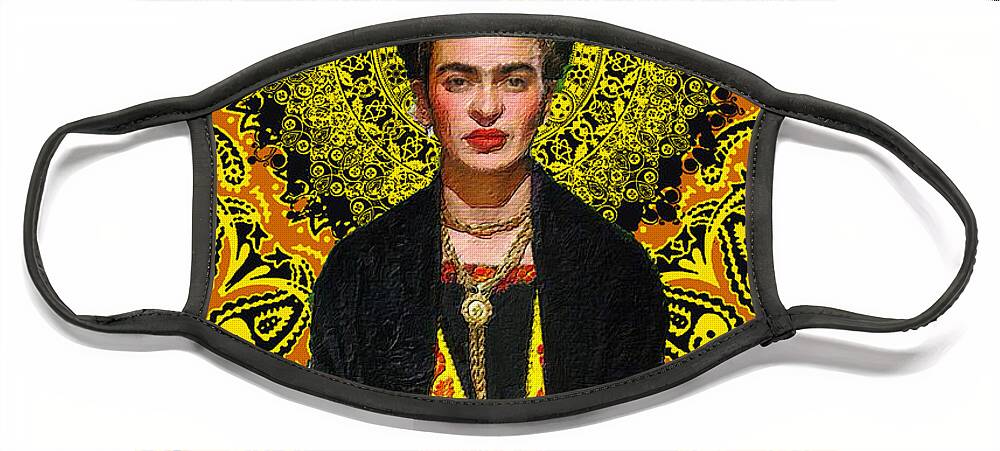 Frida Kahlo De Rivera Face Mask featuring the painting Frida Kahlo 3 by Tony Rubino