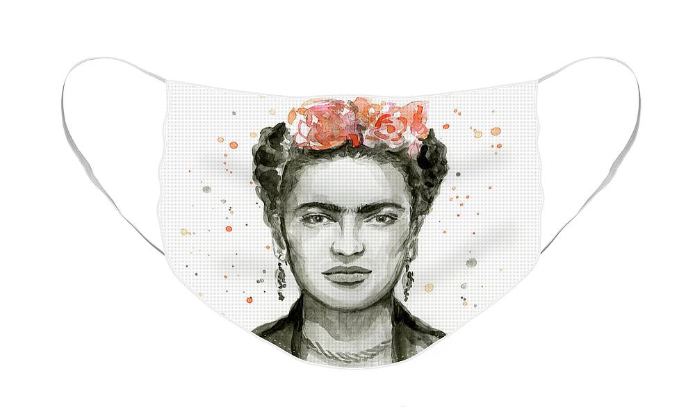 Frida Kahlo Face Mask featuring the painting Frida Kahlo Portrait by Olga Shvartsur
