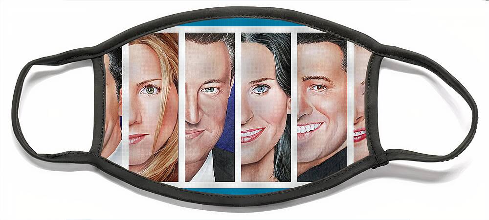 Friends Tv Show Face Mask featuring the painting Friends Set One by Vic Ritchey