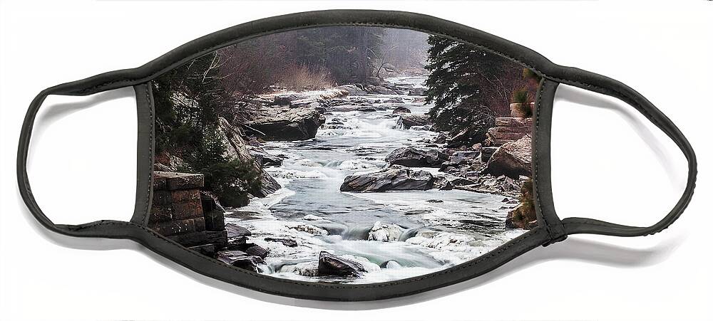 Frozen River Face Mask featuring the photograph From the Misty Mountains by Jim Garrison