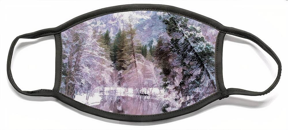 Landscape Face Mask featuring the photograph Frozen in Pink by Susan Eileen Evans