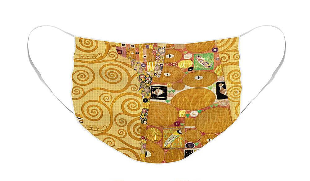 Fulfilment Face Mask featuring the painting Fulfilment Stoclet Frieze by Gustav Klimt